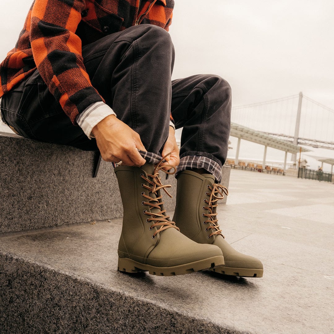 Mens lace up military boots sale