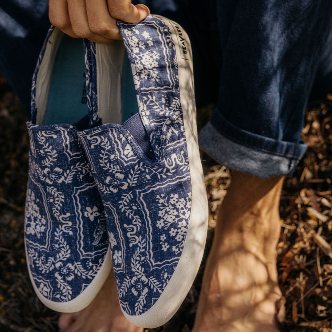 Mens - Baja Slip On Reyn Spooner - Navy Lahaina Sailor – SeaVees