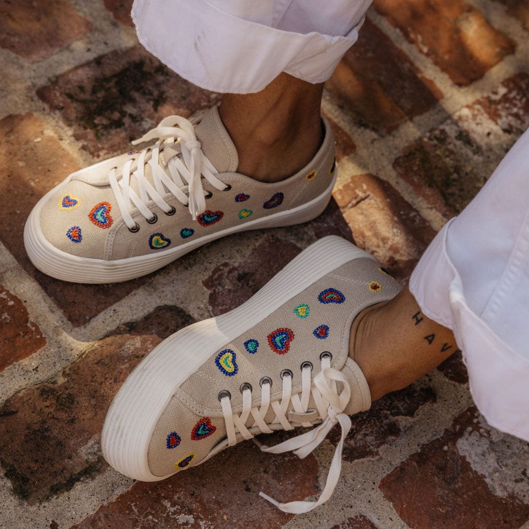 Women's Monterey Platform Sneaker Rainbow Heart | SeaVees Shoes