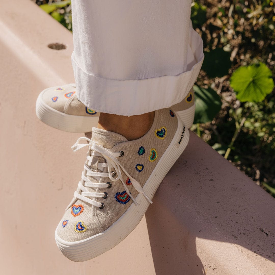 Women's Monterey Platform Sneaker Rainbow Heart | SeaVees Shoes