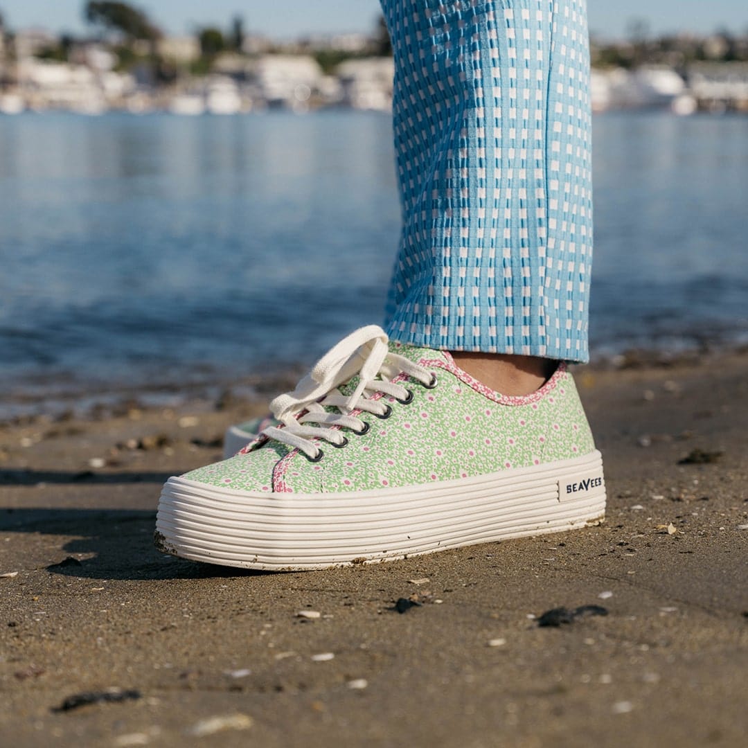 Platform SeaVees Pink Flower | Women\'s Shoes Monterey Sneaker Lime