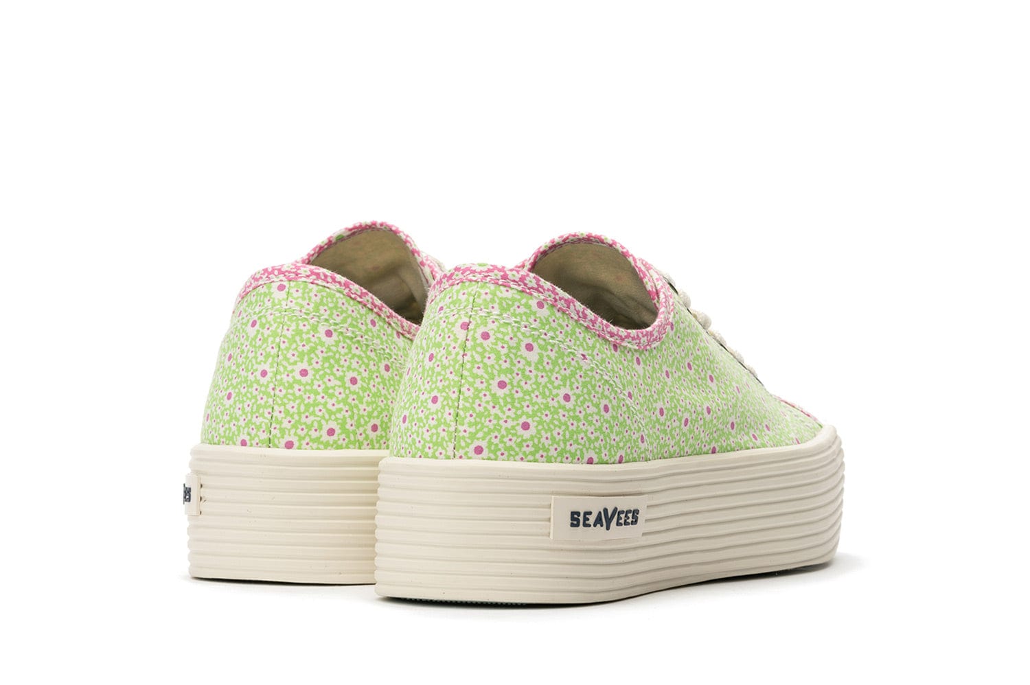 Women\'s Monterey Platform Sneaker Pink Flower Shoes SeaVees Lime 